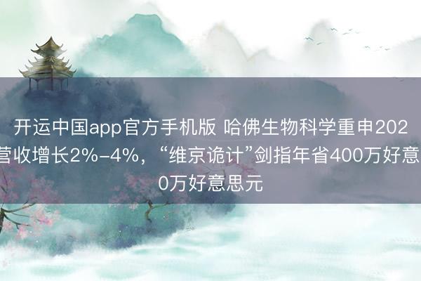 开运中国app官方手机版 哈佛生物科学重申2026年营收增长2%-4%，“维京诡计”剑指年省400万好意思元