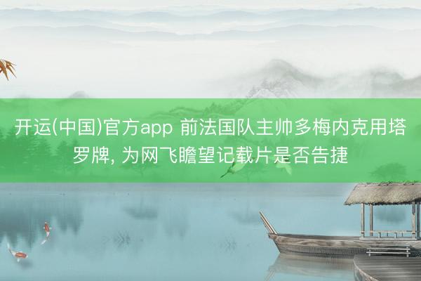 开运(中国)官方app 前法国队主帅多梅内克用塔罗牌， 为网飞瞻望记载片是否告捷