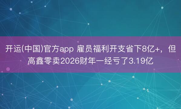 开运(中国)官方app 雇员福利开支省下8亿+,但高鑫零卖2026财年一经亏了3.19亿